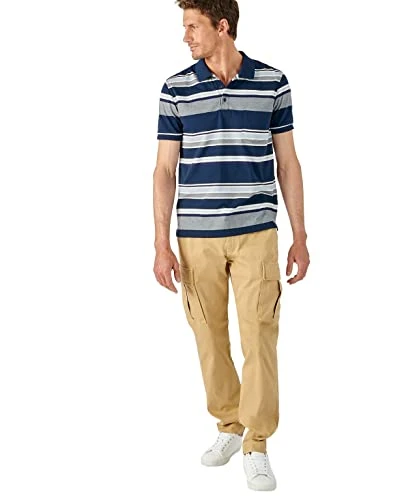 Stripe Polo Shirt, Polo Collar, Without Level Blue