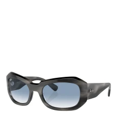 Striped Grey Beate Sunglasses 56mm