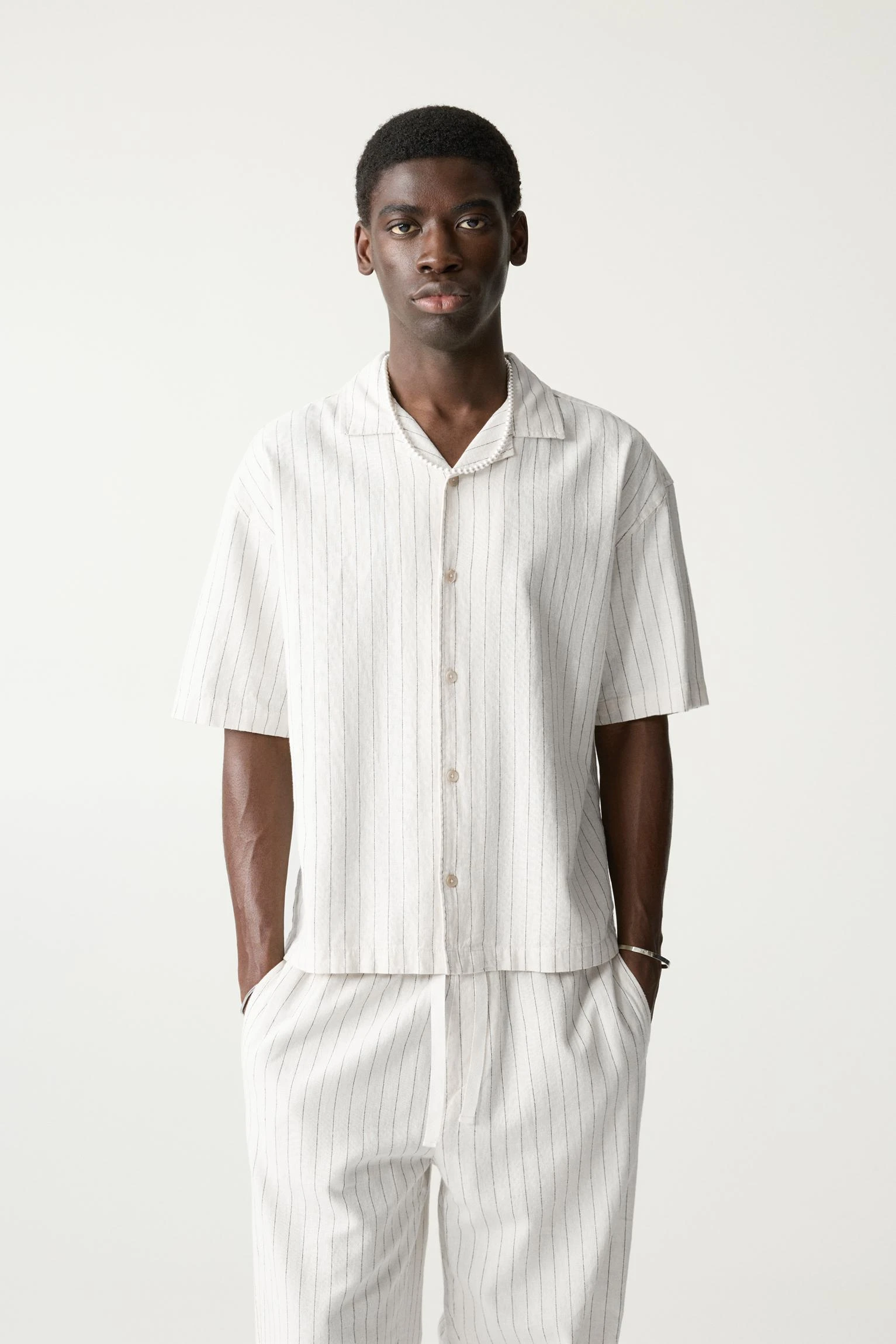 Striped Linen Blend Shirt