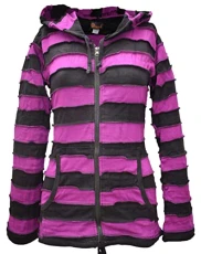Striped Pixie Hooded Punk Hoodie Purple Black 10 Striped Pixie Hooded Punk Hoodie Purple Black 10