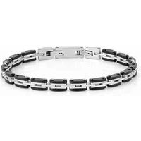 Strong Silver + Black Stainless Steel Bracelet