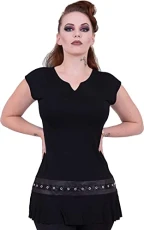 - Stud Waist Mini Dress Black - L