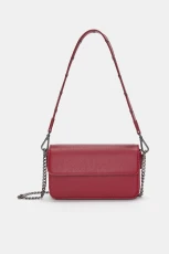 Studded Chain Shoulder Bag - Red