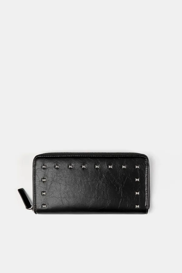 Studded Wallet - Black