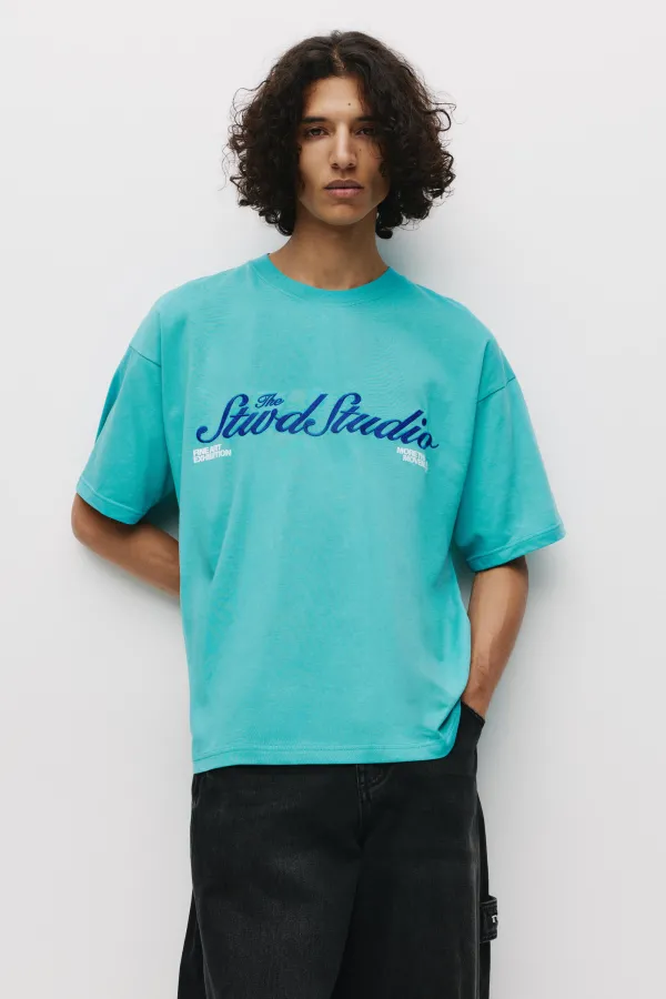 Stwd Embroidered T-Shirt - Turquoise