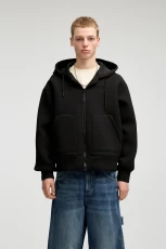 Stwd Neoprene-Effect Jacket With Hood - Black