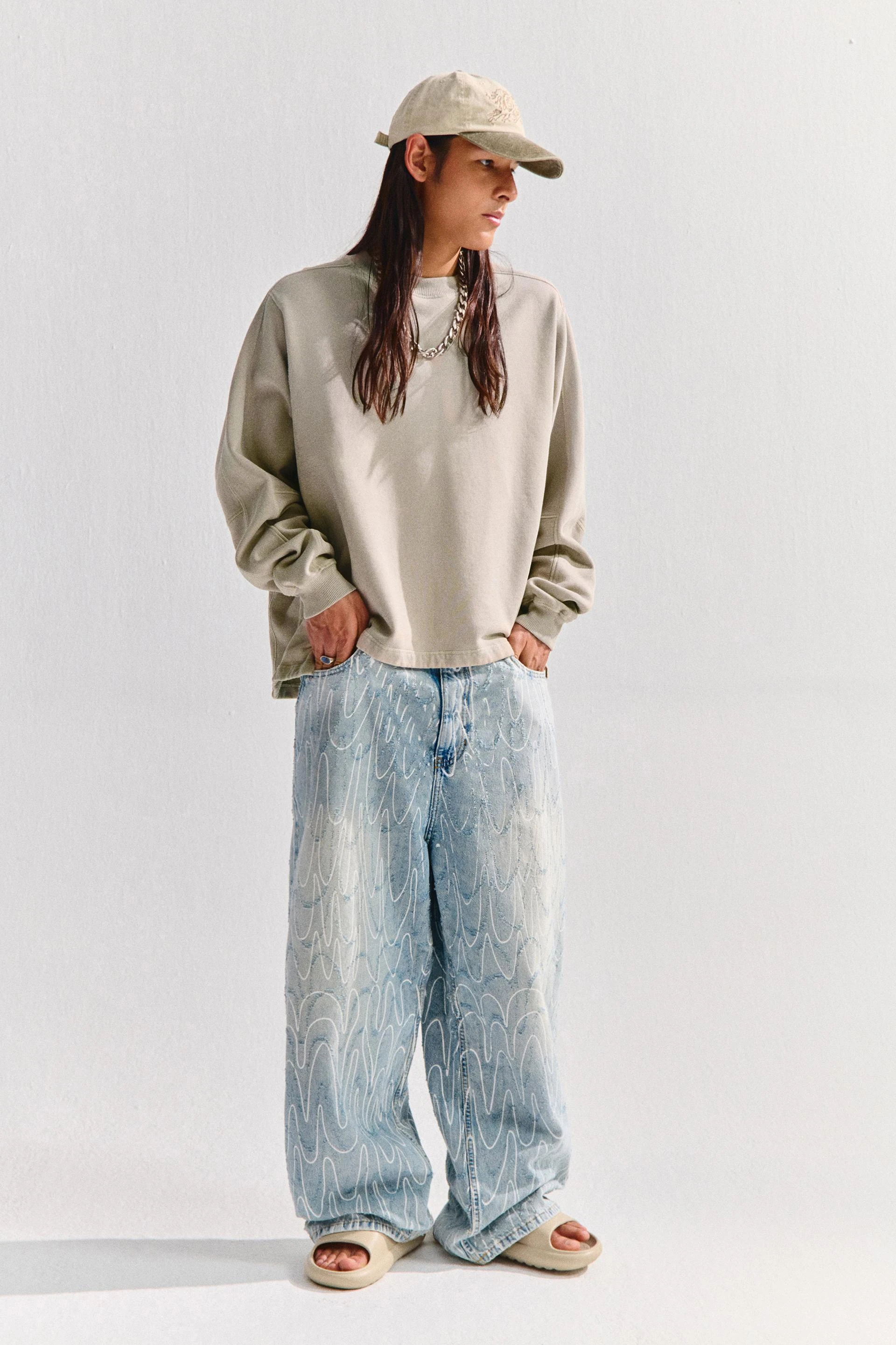 Stwd Super Baggy Jeans - Pale indigo