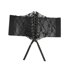 Stylish Lace Waist Belt,Wide Tied Belts,Waistband Elastic dress Girdle for Women Party,Ladies Shirts, Wedding Skirt, Black, size Stylish Lace Waist Belt,Wide Tied Belts,Waistband Elastic dress Girdle for Women Party,Ladies Shirts, Wedding Skirt, Black, size