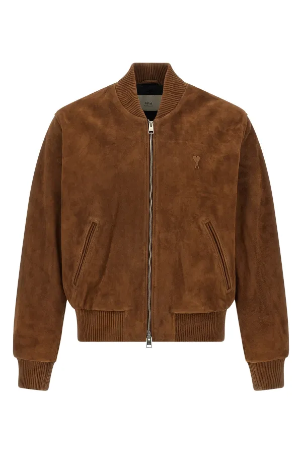 Suede Bomber Jacket - L