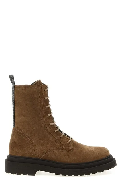 Suede combat boots Monile - Brown