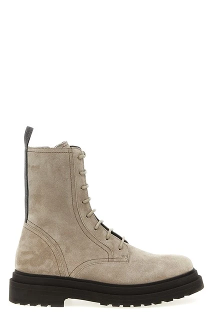 Suede combat boots Monile Gray Size 365