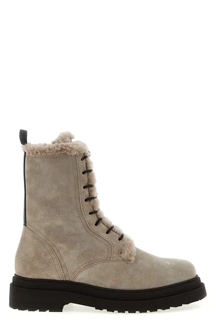 Suede combat boots Monile - Gray