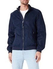 Suede Effect Jacket, navy, L