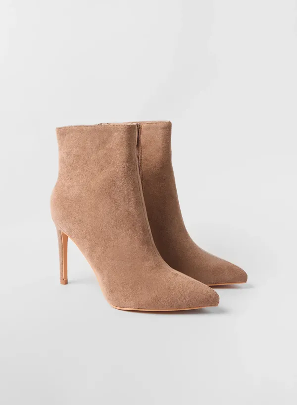 Suedette Heeled Boots - UK (EU ) - CAMEL