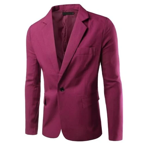 Suit Jacket Men's Regular Fit Jacket Men's Fit Blazer Classic Men's Jacket Stretch Tuxedo Fashionable Business Jacket Elegant Suit Jacket Cotton Modern Wedding Fashion Men's Jacket, red, XL