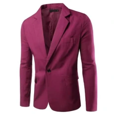 Suit Jacket Men's Regular Fit Jacket Men's Fit Blazer Classic Men's Jacket Stretch Tuxedo Fashionable Business Jacket Elegant Suit Jacket Cotton Modern Wedding Fashion Men's Jacket, red, XL