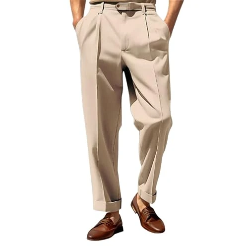 Suit Pants Men, Men Formal Elasticated Work Trousers, Straight Leg Suit Pants, Formal Dress Pants, B