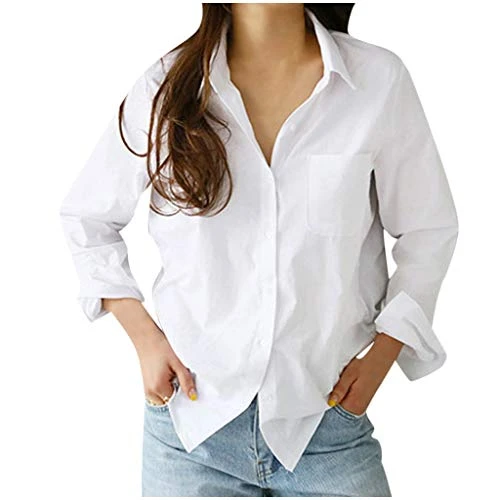 Summer Cardigan Women's Lightweight Women Pots Long Sleeve Solid Button Placket Casual Fashion Reversible Collar Women's Blouse for Women Ladies Pullover 48 Warm Long Cardigan Women's Cardigan Summer
