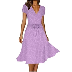 Summer Dress Women's Long V-Neck Beach Dress Casual Chiffon Dresses Loose Short Sleeve Casual Dress Elegant A-line Midi Dress Knee-Length Party Dress Polka Dot Maxi Dress High Waist Boho Dress, Summer Dress Women's Long V-Neck Beach Dress Casual Chiffon Dresses Loose Short Sleeve Casual Dress Elegant A-line Midi Dress Knee-Length Party Dress Polka Dot Maxi Dress High Waist Boho Dress,