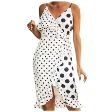 Summer Dresses for Women plus Mid Length Sleeve V Neck Holiday Dresses for Women Ruched Dress Women (White, XL)