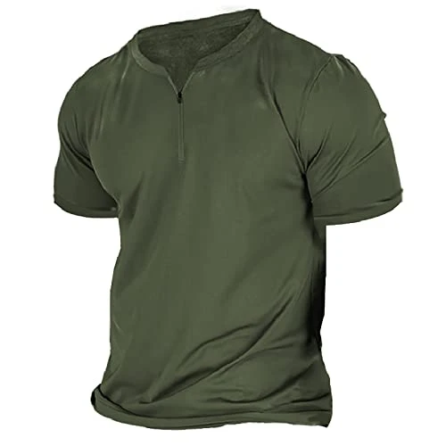 Summer Fashion Trend Large Men's Outdoor Sports Breathable Zip Short Sleeve T-Shirt Cheap Products, 