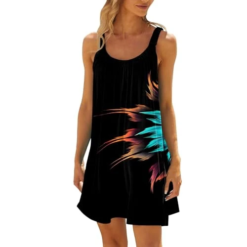 Summer Formal Midi Dresses for Women Printed Plus Size Dress Work Prom Dresses Relaxed Fit Plus Size Formal Dresses for Women Black