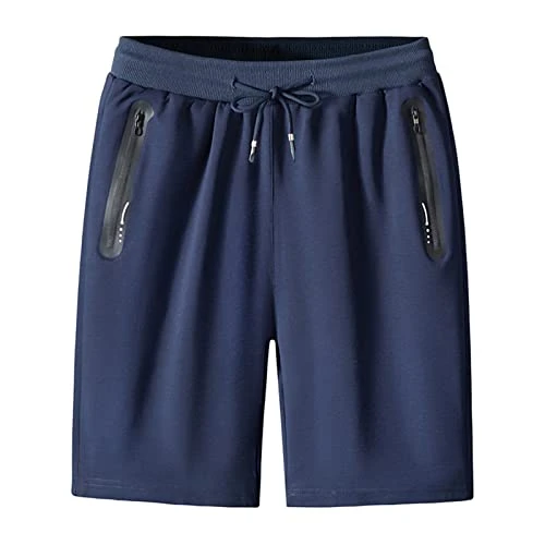 Summer men's fashion sports cargo trousers, straight leg, loose shorts, beach trousers, smog trousers, darkblue, S