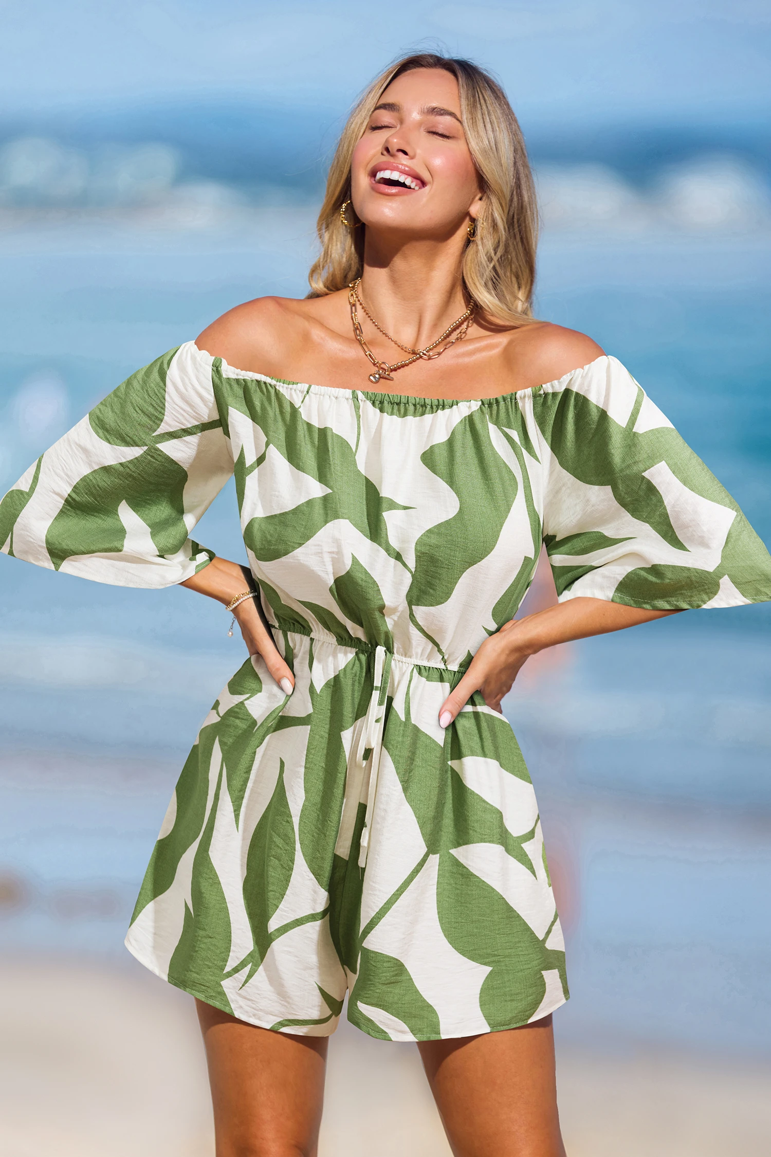 Summer Rhythm Tropical Jumpsuit - White