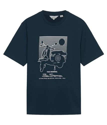 Summer Scooter Short Sleeve T-Shirt for Mens (0076132) Navy, 3XL