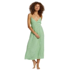 Summer Shine Midi Dress - Women's Sleeveless Ruffle Detail Faux Wrap Tie Midi Dress, Bright Meadow, S Summer Shine Midi Dress - Women's Sleeveless Ruffle Detail Faux Wrap Tie Midi Dress, Bright Meadow, S