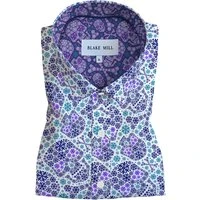 Summer Skulls Button-Down Shirt, L