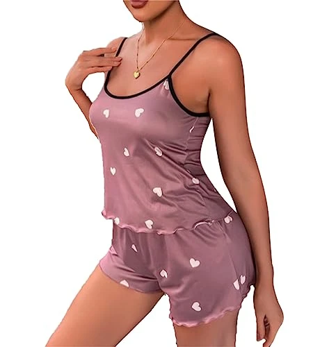 Summer Women's Nightwear, Women's Pajamas,Fashion Sleepwear Two-Piece Set Loungewear Leisure Wear Homewear Suit(Sling + Pants)