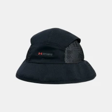 Summit UPF Mens Bucket Hat Black / Black / Red OSFM