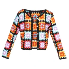 Sun Protection Cardigan Crochet Cardigan Lightweight Summer Cardigan Crochet Button down Cardigans Long Sleeve Cropped Cardigan Open Front Cardigan Knitting Cardigan Acrylic