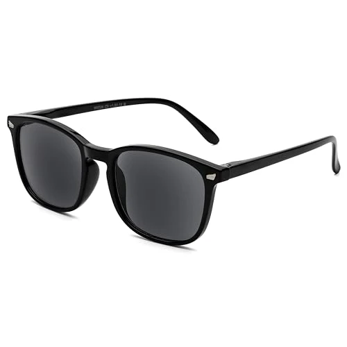 Sunglasses Black/Square Smoke Lens Large Frame Eyeglasses Eye Shades for Sun for Men/Women