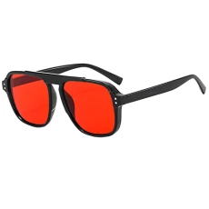 Sunglasses Women Men Women Polarized Sunglasses Fashion Classic Round Frame Sunglasses Frame for Men (Red, One Size)