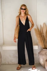 Sunkissed Charm Black Cover-Up Jumpsuit