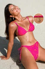 Sunny Bliss Fuchsia Tie Side Bikini Set - Purple Diamond 4