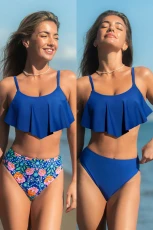Sunset Splash Reversible Bikini Set - Navy