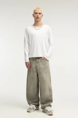 Super Baggy Washed Finish Jeans tone marl