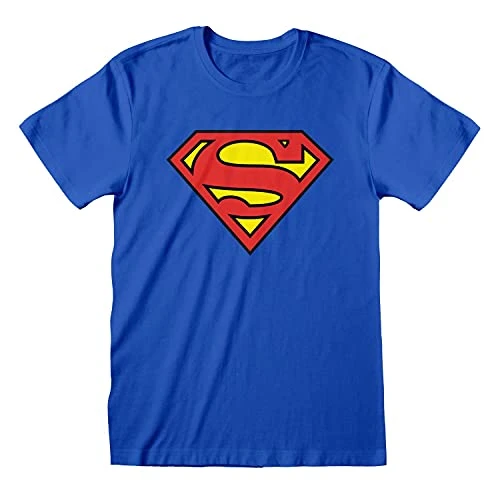 Superman Logo T-Shirt, Unisex, Large, Blue [SUP00005TSCLL]