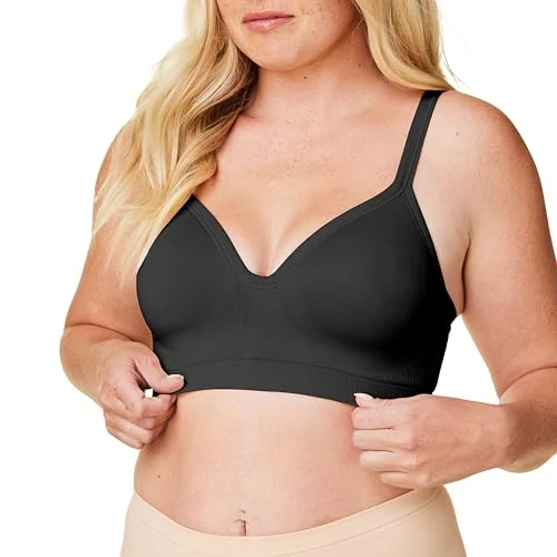 Sustainable Muse Seamless Wireless V-Neck Everyday Bra Adjustable BlackL