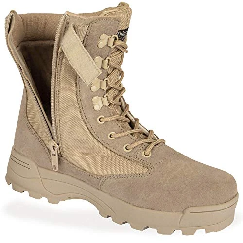 SWAT Security Tactical Boots Boot Zipper, Camel with zip, 12.5 UK