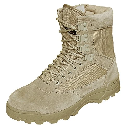 SWAT Tactical Boot Zip Black Beige Size: 8 UK