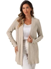 Sweater Cardigan for Women's Long Sleeve Open Front Cozy Knit Cardigans Camel M Sweater Cardigan for Women's Long Sleeve Open Front Cozy Knit Cardigans Camel M