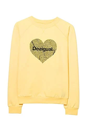 Sweatshirt crew neck, womens, Yellow, XL