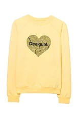 Sweatshirt crew neck, womens, Yellow, XL