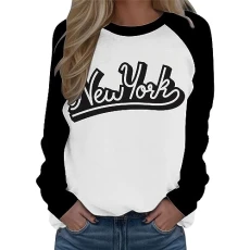Sweatshirt Jacket Women Fashion Casual Women Sweatshirt Long Sleeve Crew Neck Words Printed Pullover Hooded Sweatshirt Top Oversize Hoodie, darkgray, S