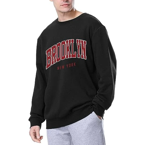 Sweatshirt Men's Letter Graphic Crew Neck Long Sleeve Lightweight Sweatshirt Casual Workout Pullover