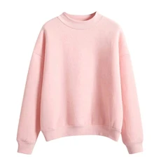 Sweatshirt O-Neck Women's Colour Long Sleeve Solid Plus Neck Velvet Coat Women's Cardigan Long, pink, XXL